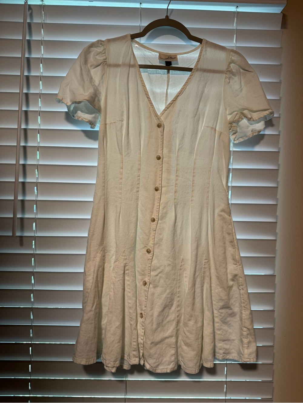 Universal Thread Cream Button-Front Mini Dress